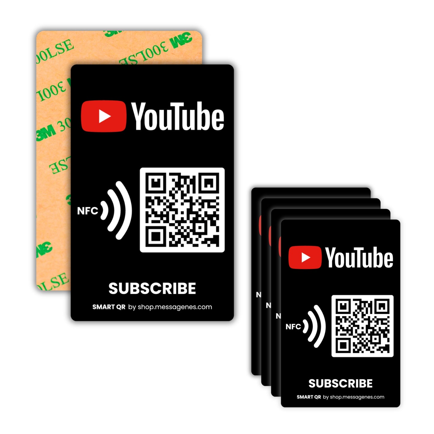 Pegatina YouTube para Conseguir Suscriptores y Visualizaciones con QR y NFC