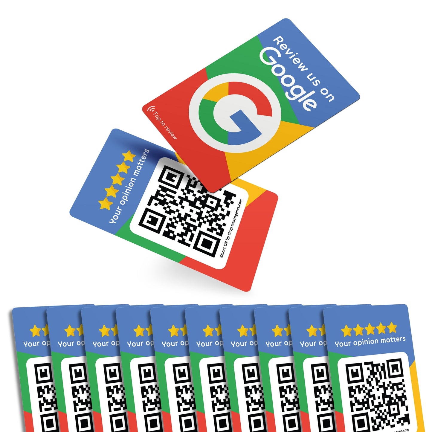 Tarjeta para conseguir reseñas en Google Maps con QR y NFC