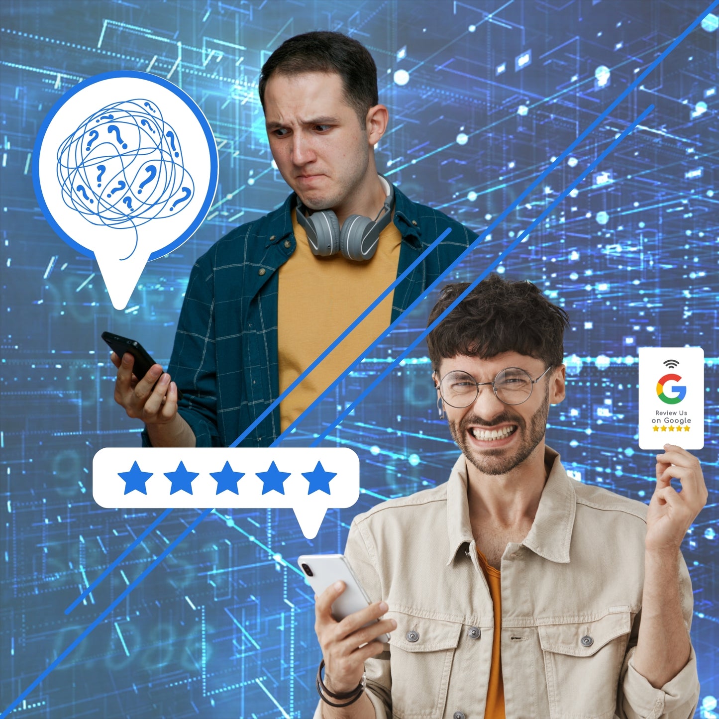 Tarjeta para conseguir reseñas en Google Maps con QR y NFC