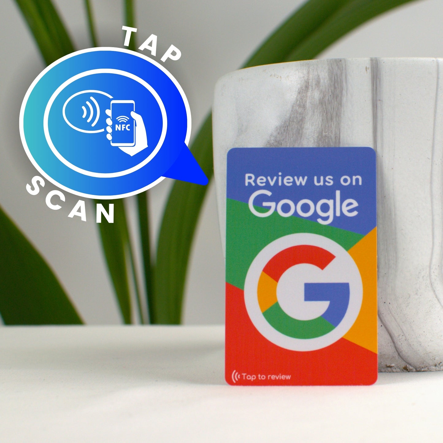 Tarjeta para conseguir reseñas en Google Maps con QR y NFC