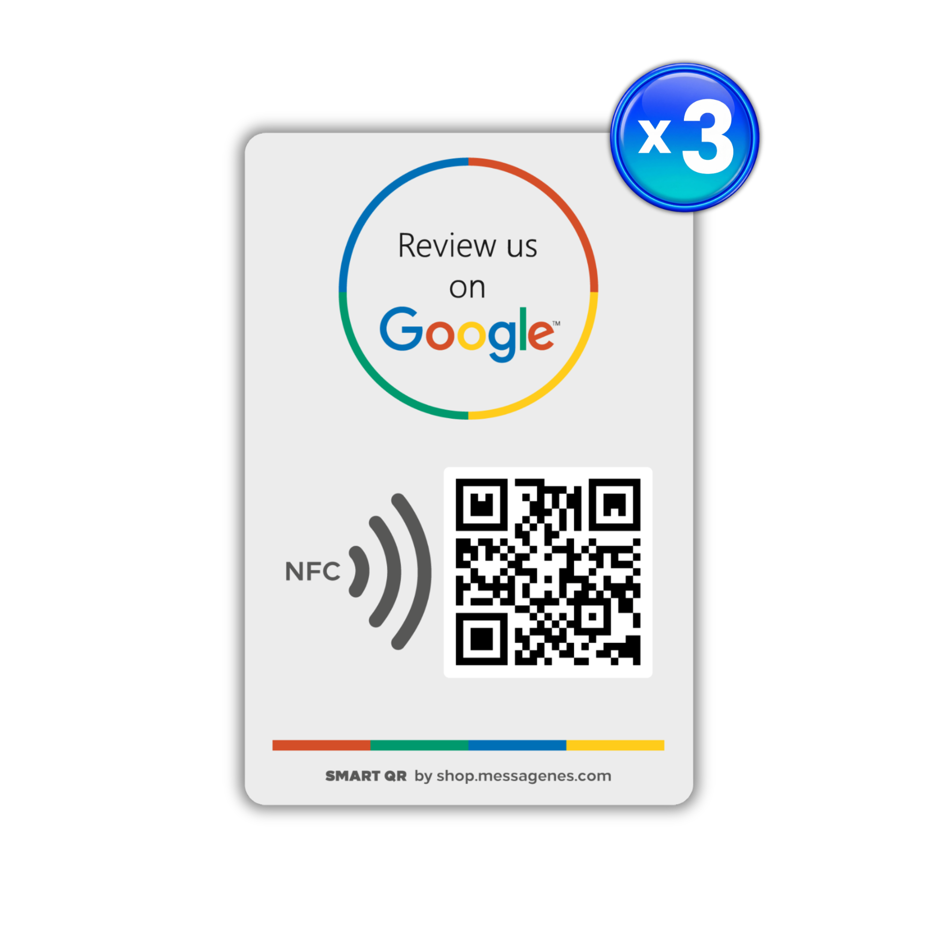 3 Pegatinas Google NFC + QR