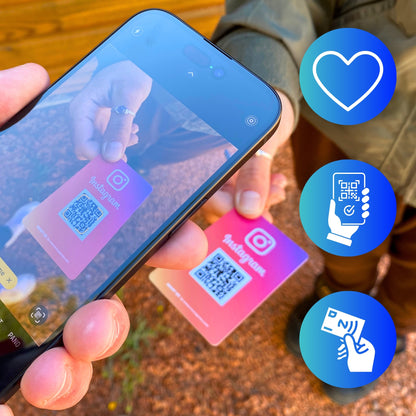 Google + Instagram QR and NFC Double-Sided Card: Get Reviews and Increase Your Followers