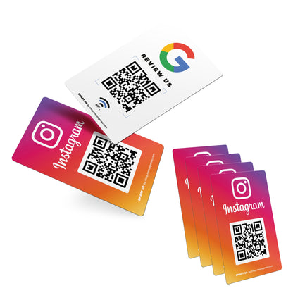 Google + Instagram QR and NFC Double-Sided Card: Get Reviews and Increase Your Followers