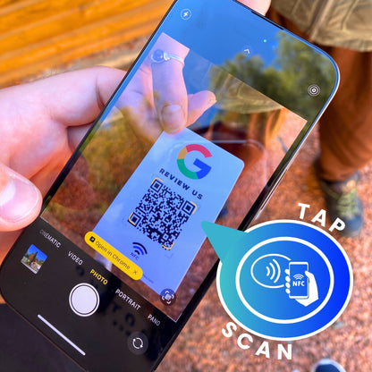 Google + Instagram QR and NFC Double-Sided Card: Get Reviews and Increase Your Followers