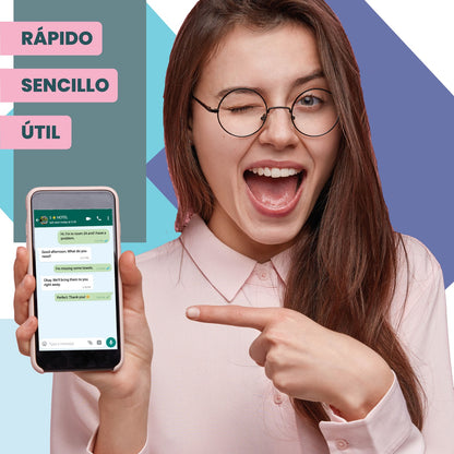 Pegatina Whatsapp QR y NFC personalizable Servicio Atención al Cliente