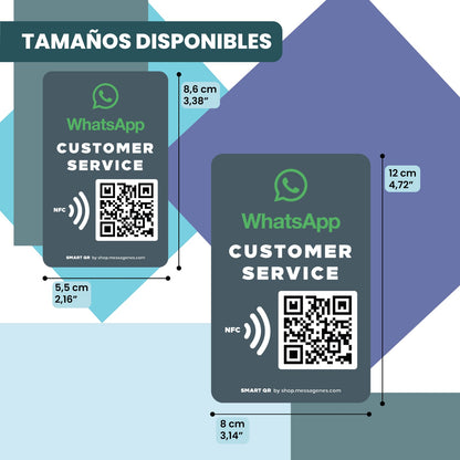 Pegatina Whatsapp QR y NFC personalizable Servicio Atención al Cliente