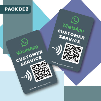 Pegatina Whatsapp QR y NFC personalizable Servicio Atención al Cliente