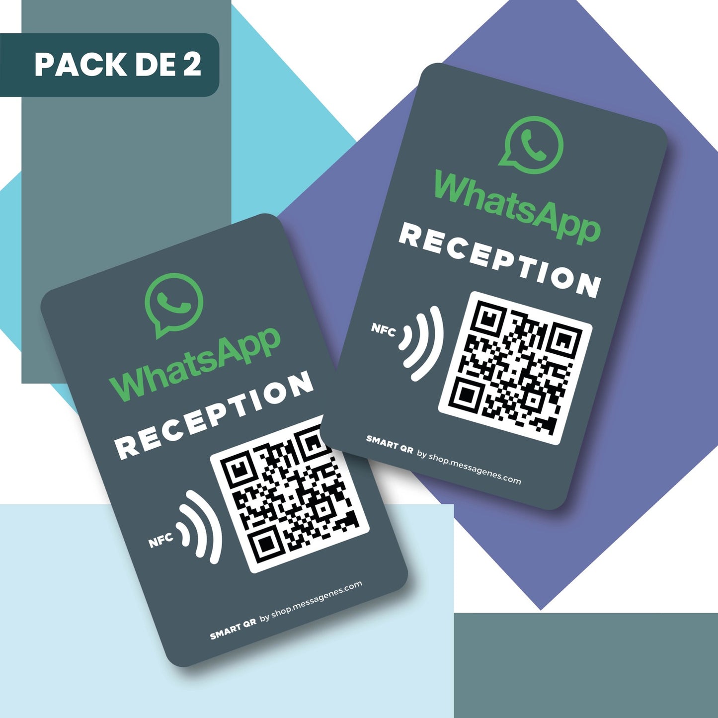 Pegatina Whatsapp QR y NFC Personalizable Recepción