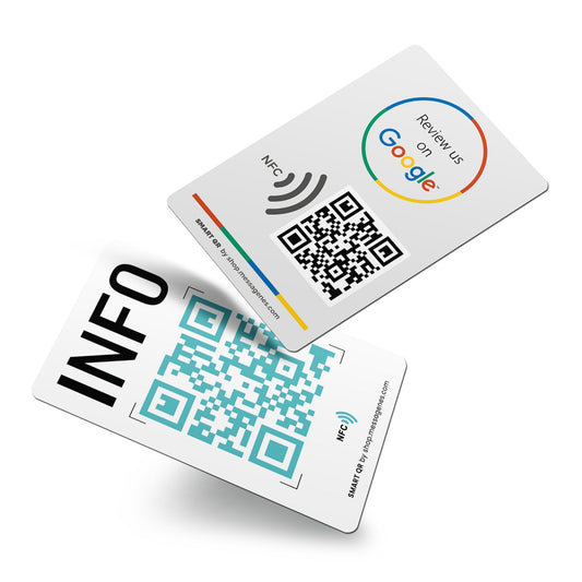 QR and NFC Card to Get Reviews on Google and QR for Any Website Customizable for Menus or Schedules