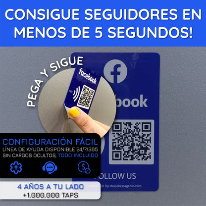 Pegatinas Facebook para Conseguir Likes y Seguidores con QR y NFC