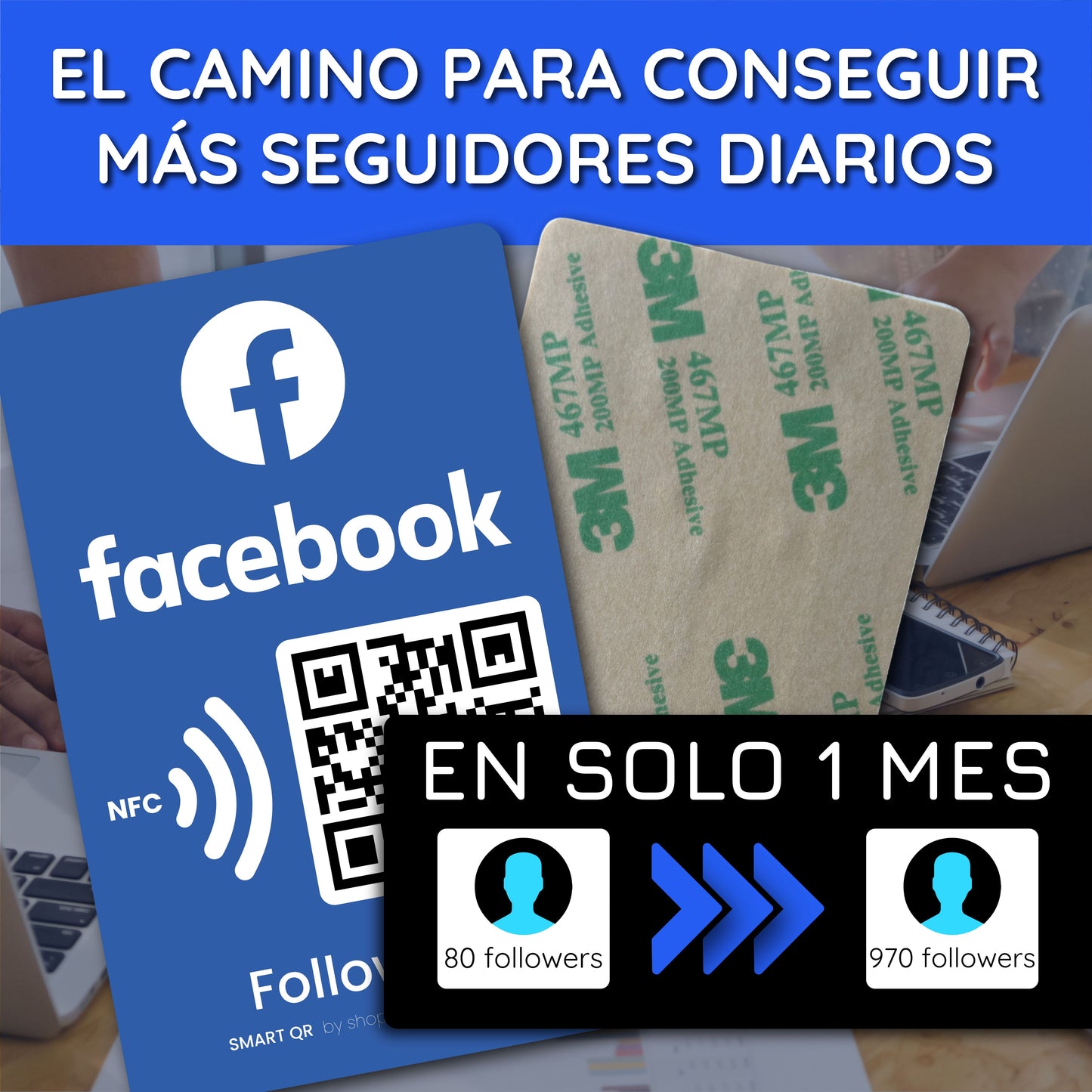 Pegatinas Facebook para Conseguir Likes y Seguidores con QR y NFC