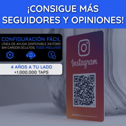 Google + Instagram QR and NFC Double-Sided Card: Get Reviews and Increase Your Followers