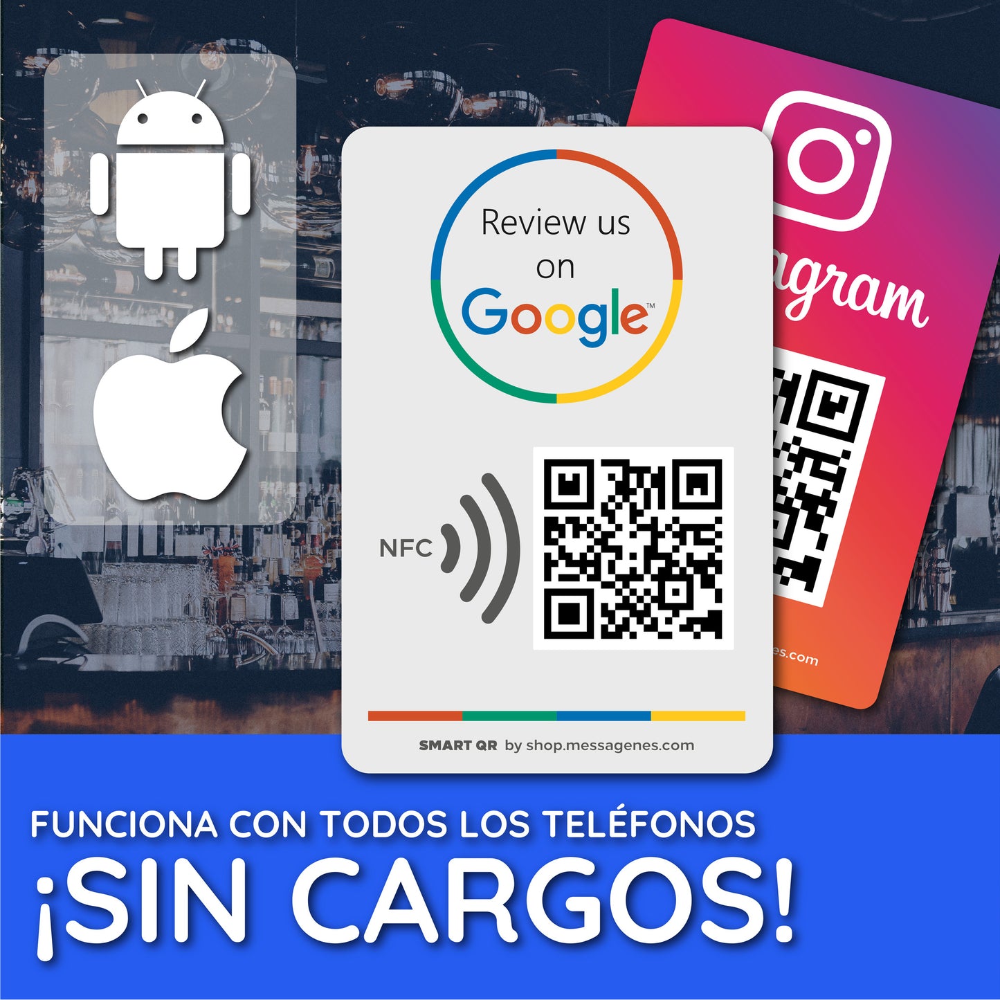 Tarjeta de Google + Instagram - Consigue Reseñas y Seguidores con una Única Tarjeta