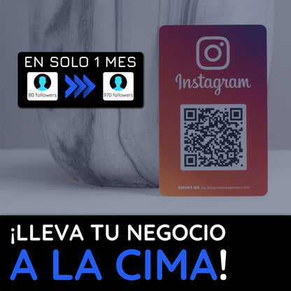 Tarjeta QR y NFC Doble Cara Google + Instagram: Consigue Reseñas y Aumenta tus Seguidores