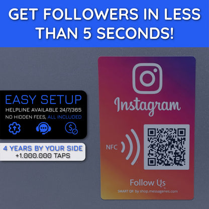 Pegatinas Instagram para Conseguir Seguidores y Likes con QR y NFC