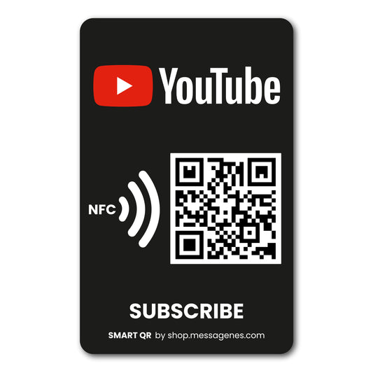 Pegatina YouTube para Conseguir Suscriptores y Visualizaciones con QR y NFC