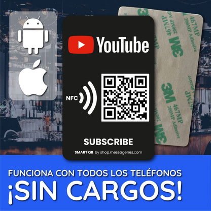 Pegatina YouTube para Conseguir Suscriptores y Visualizaciones con QR y NFC